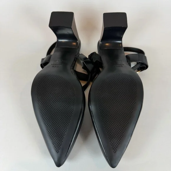 Black Pointed Toe Slingback Pumps High Block Heel | US Size 5.5 / 6 - Picture 10 of 13